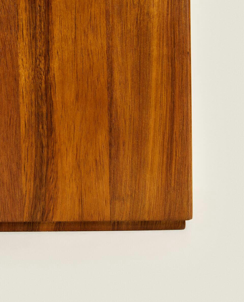 SQUARE WOODEN WASTEPAPER BASKET