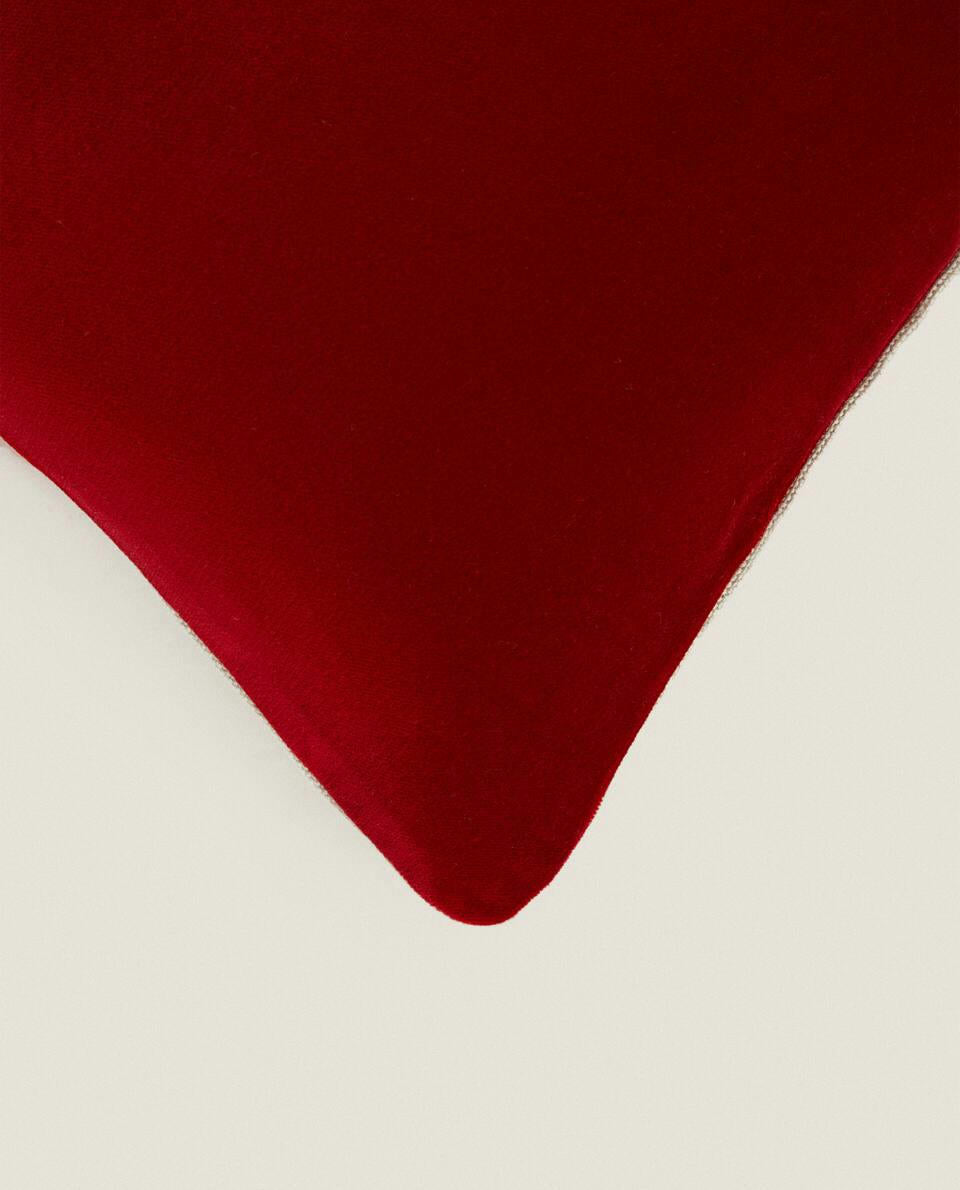 LINEN AND VELVET CUSHION COVER