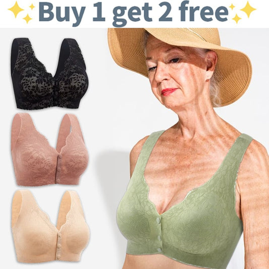 🔥Achetez-en 1, obtenez-en 2 gratuitement maintenant🔥 Soutien-gorge sans armature doux avec boutons à l'avant