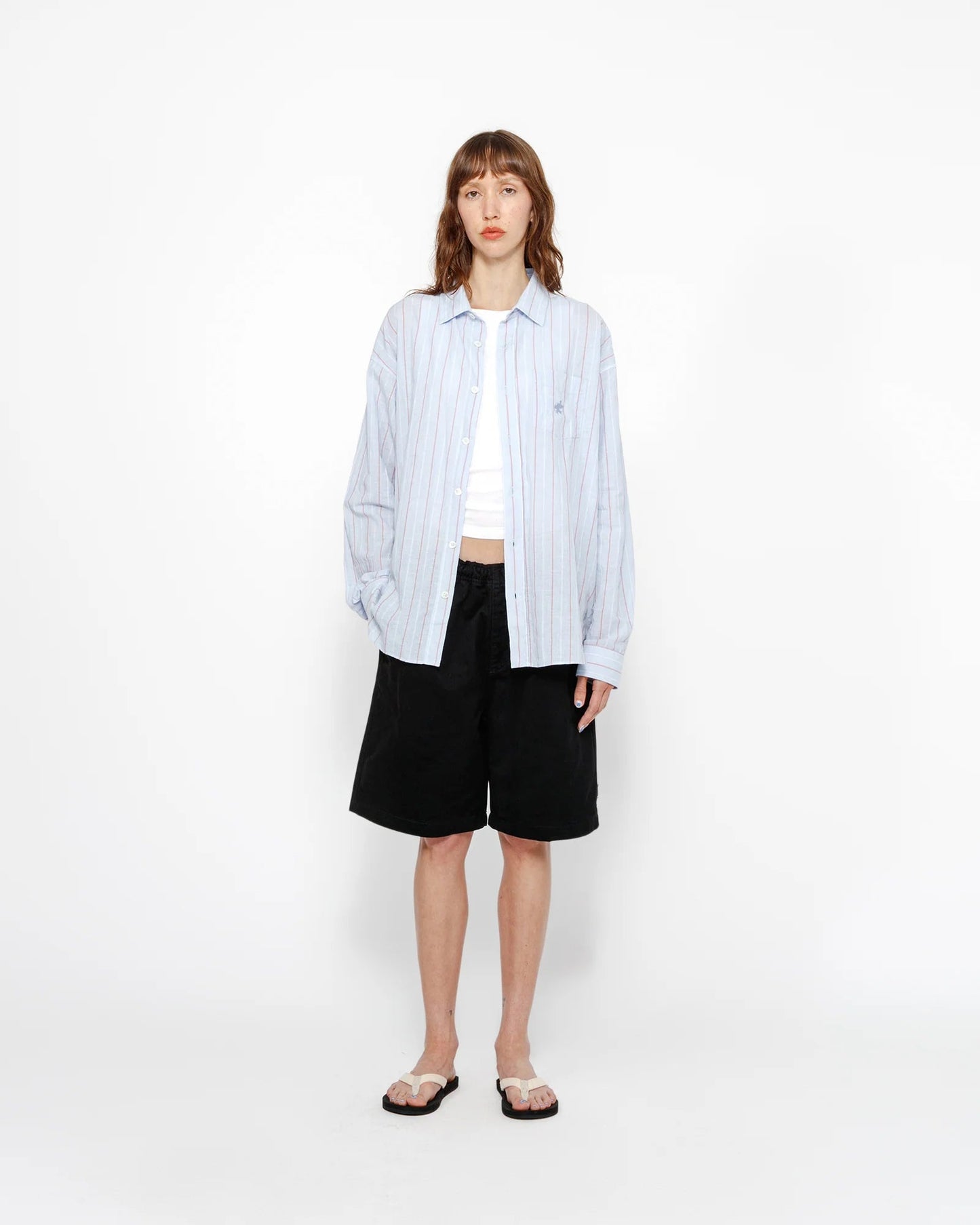 SHORT DE PLAGE EN COTON BROSSE