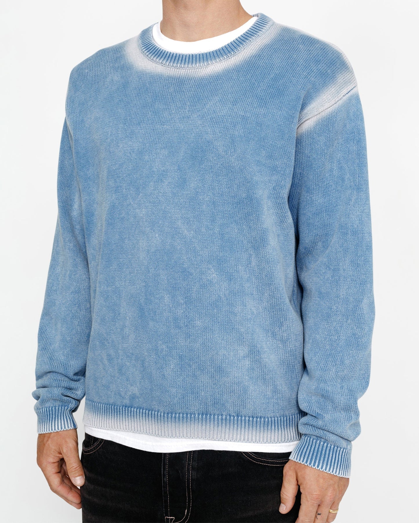 PULL EN COTON TRICOTÉ DÉLAVÉ