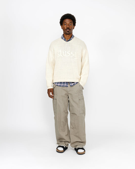PULL COL V LOGO BRODÉ
