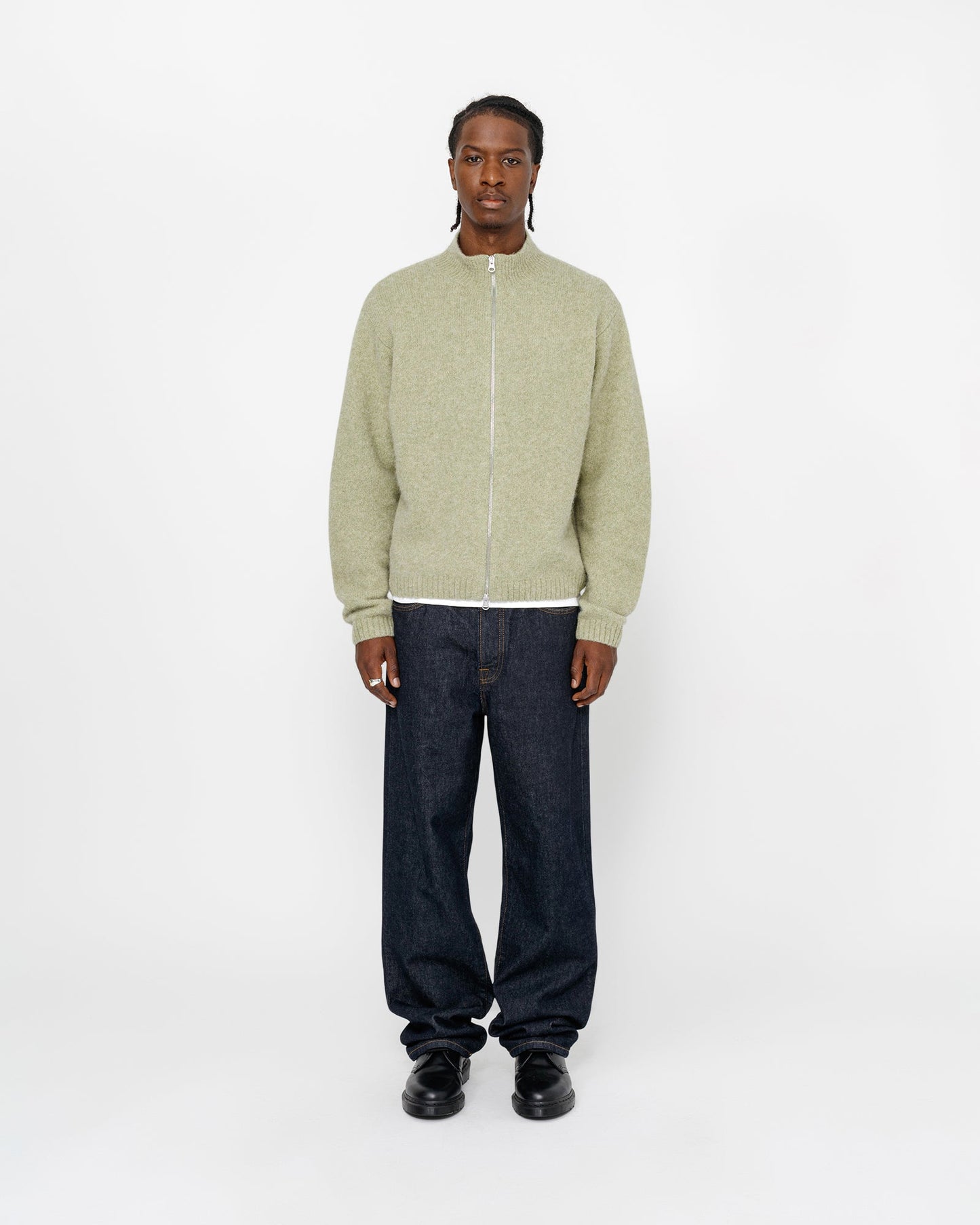 PULL EN MÉRINOS BROSSÉ ENTIÈREMENT ZIPPÉ