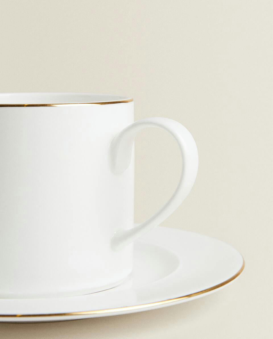BONE CHINA TABLEWARE WITH GOLD RIM