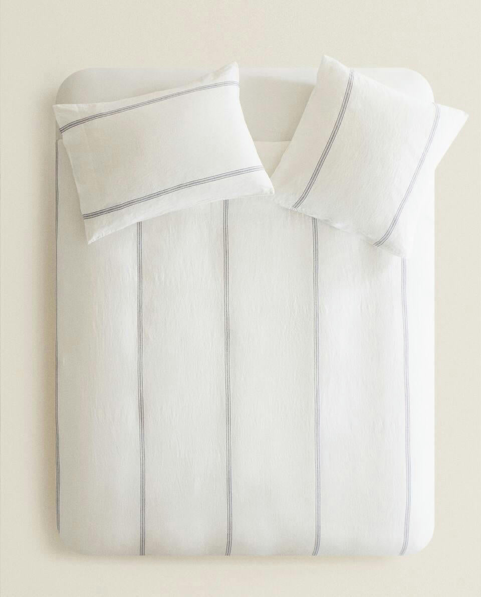 STRIPED LINEN DUVET COVER