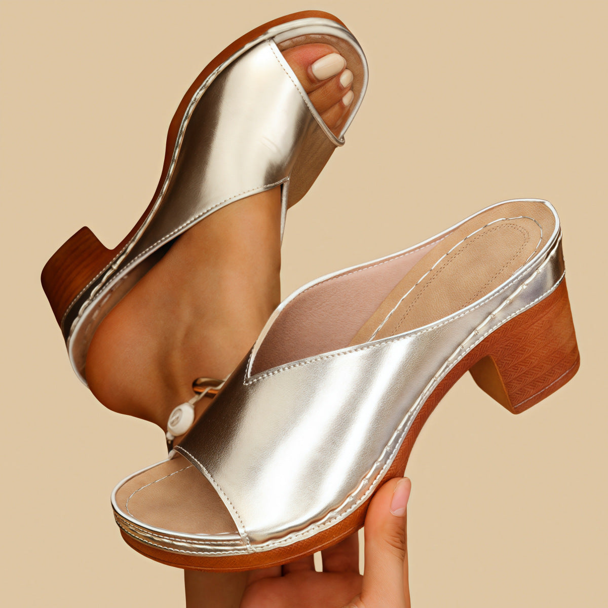 NOUVEL ARRIVAGE 70 % DE RÉDUCTION - Sandales orthopédiques compensées à talons hauts