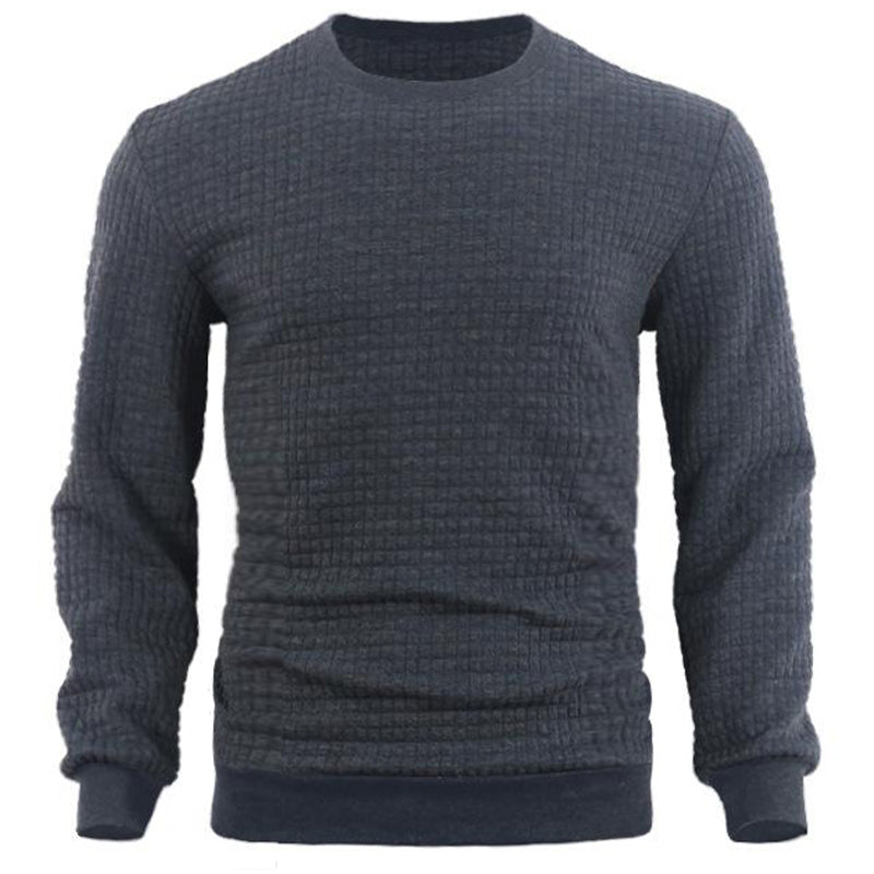 Herren-Pulloverhemd mit kleinem Jacquard-Karo